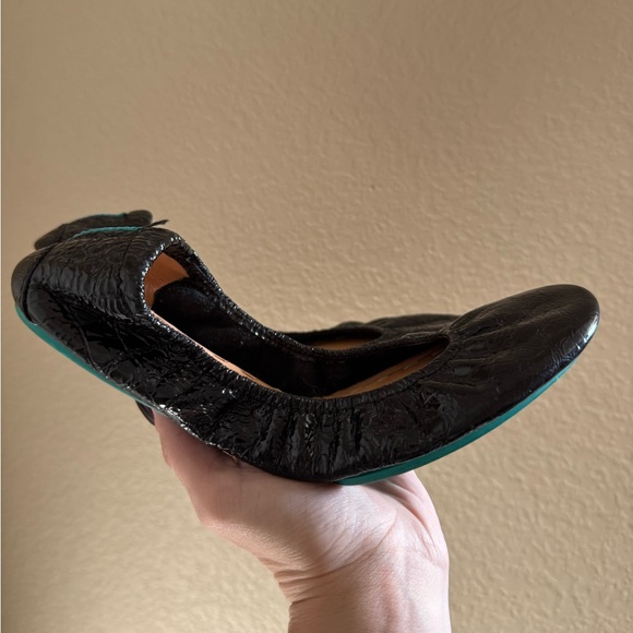 TIEKS by Gavrieli Obsidian Patent Leather Luxury Ballet Flats Sz 8 Black - Picture 7 of 7